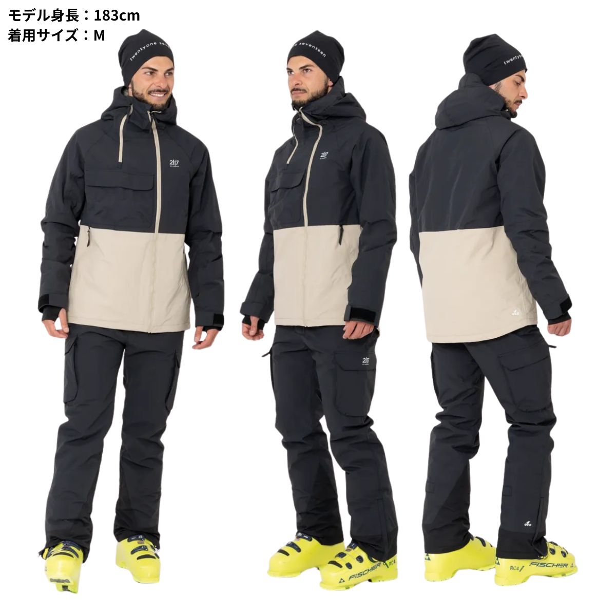 メンズ スキージャケット スノージャケット 防水 高機能 シンプル ブラック 黒 北欧