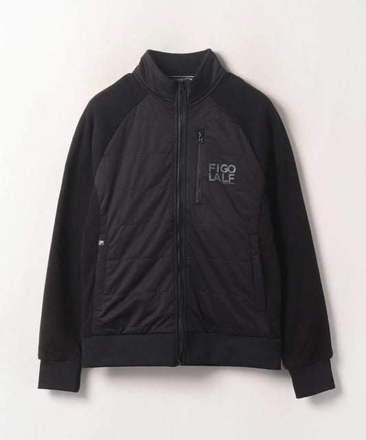 メンズ 異素材MIXミドラー フルジップジップジャケット ゴルフウェア