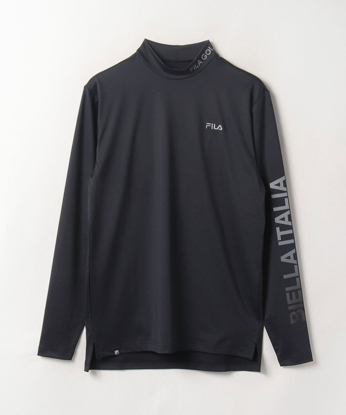 Men's Matte Smooth Mock Neck Long Sleeve Shirt Long Sleeve Golf Wear