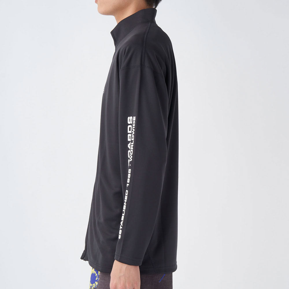 メンズ フルジップ ロングスリーブ ラッシュガード 長袖 水泳 プール 水陸両用