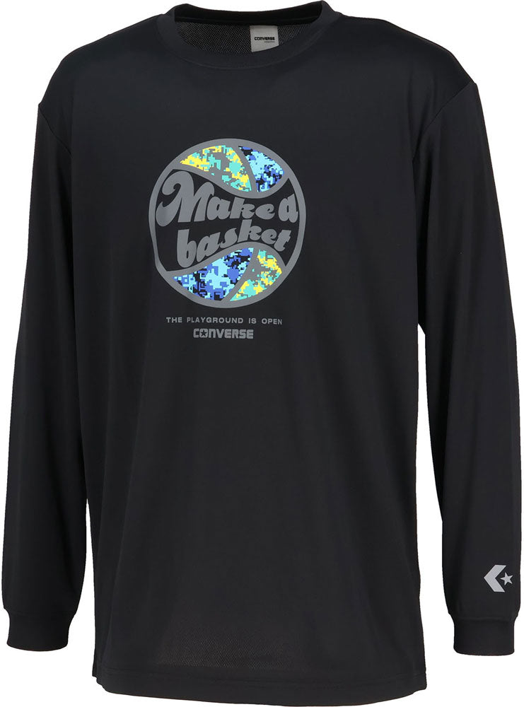 プリントロングスリーブシャツ メンズ 長袖Tシャツ ロンT バスケットボール