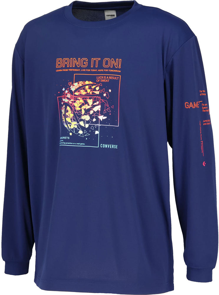 プリントロングスリーブシャツ メンズ 長袖Tシャツ ロンT バスケットボール