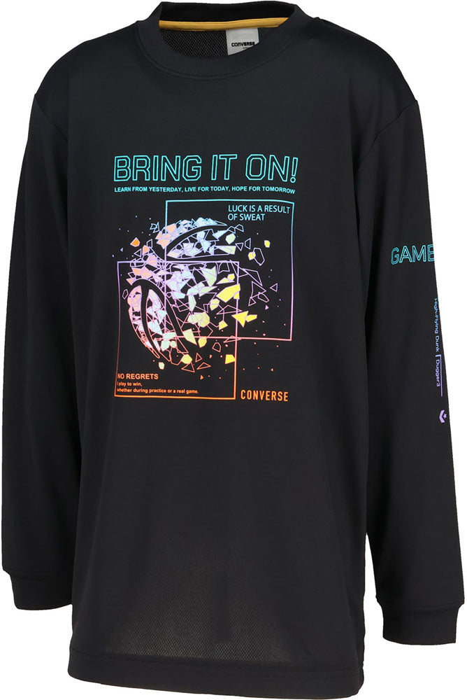 Jr.プリントロングスリーブ ジュニア 長袖Tシャツ ロンT バスケットボール