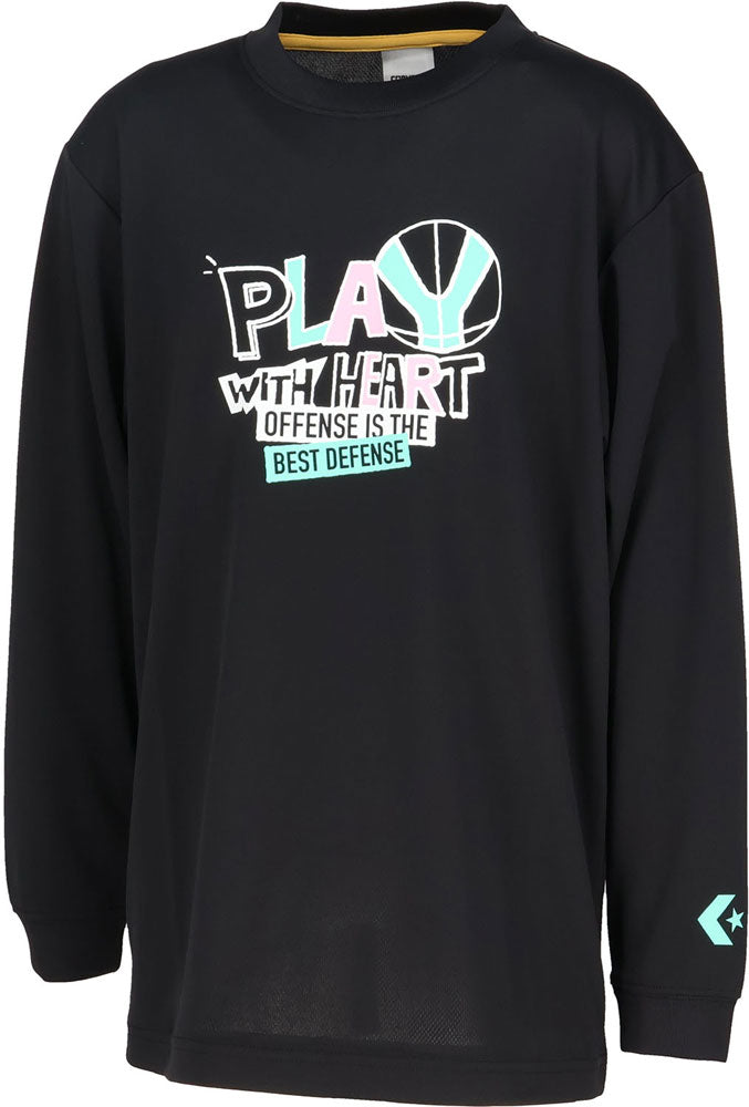 Jr.プリントロングスリーブ ジュニア 長袖Tシャツ ロンT バスケットボール