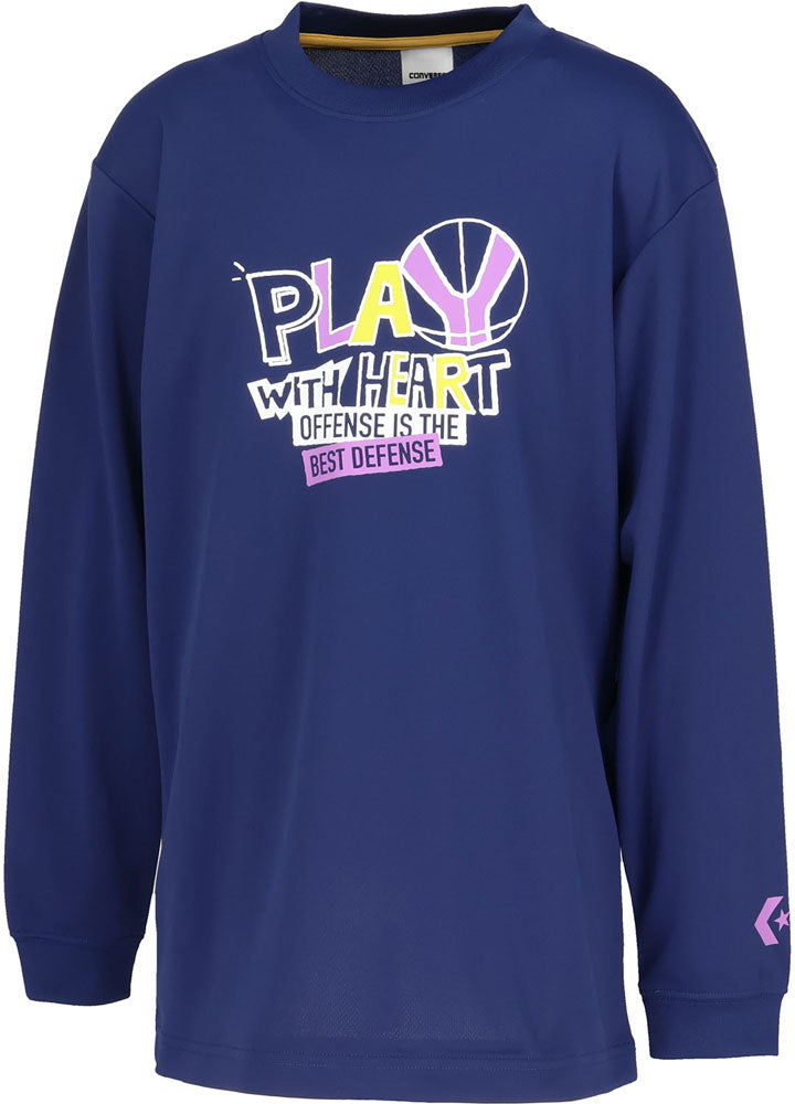 Jr.プリントロングスリーブ ジュニア 長袖Tシャツ ロンT バスケットボール