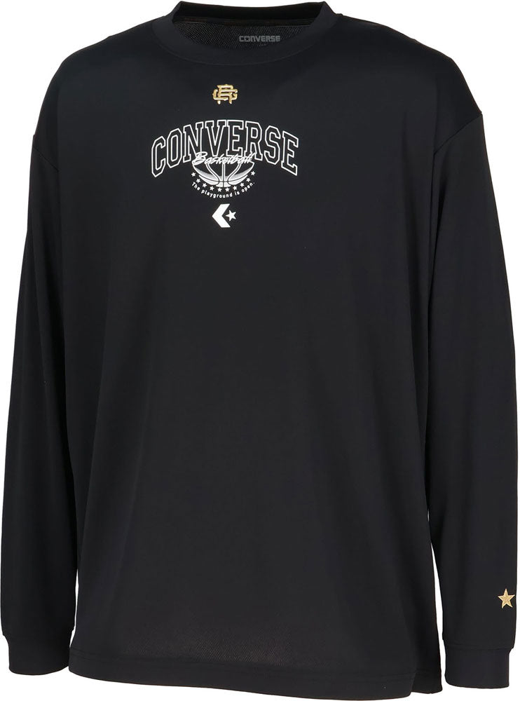 ゴールドシリーズ プリントロングスリーブシャツ メンズ 長袖Tシャツ ロンT バスケット