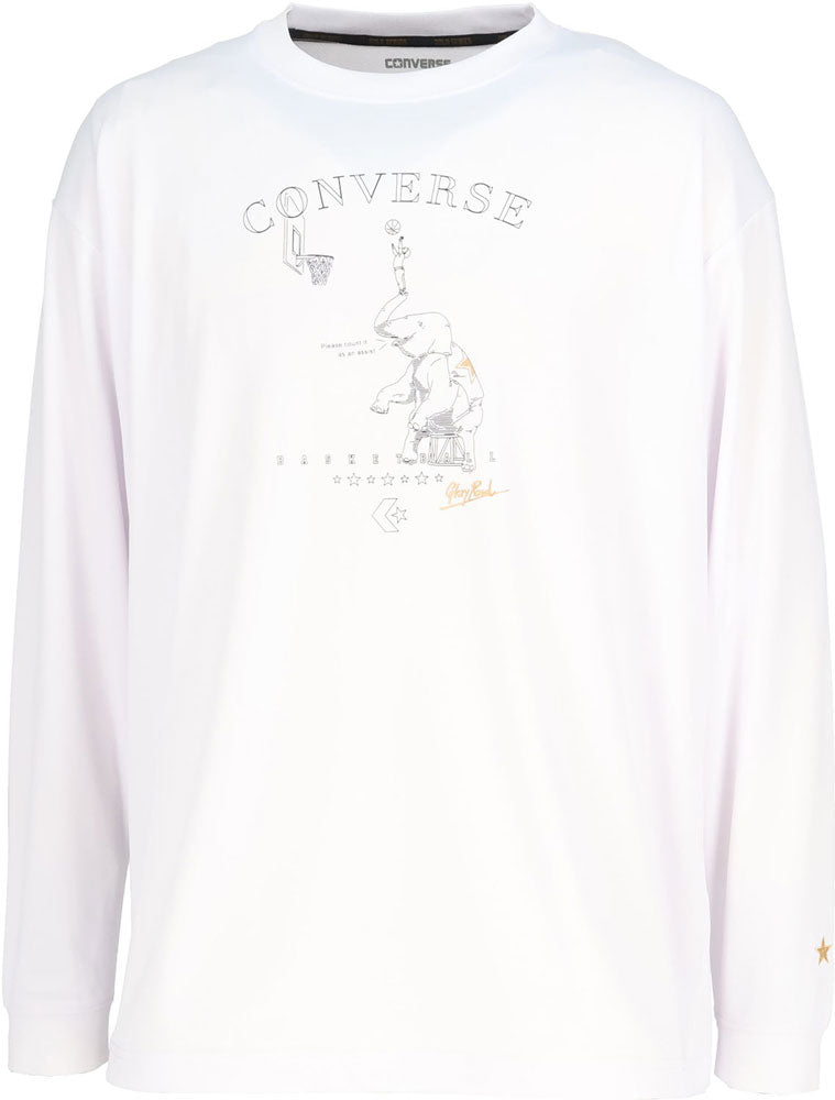 ゴールドシリーズ プリントロングスリーブシャツ メンズ 長袖Tシャツ ロンT バスケット