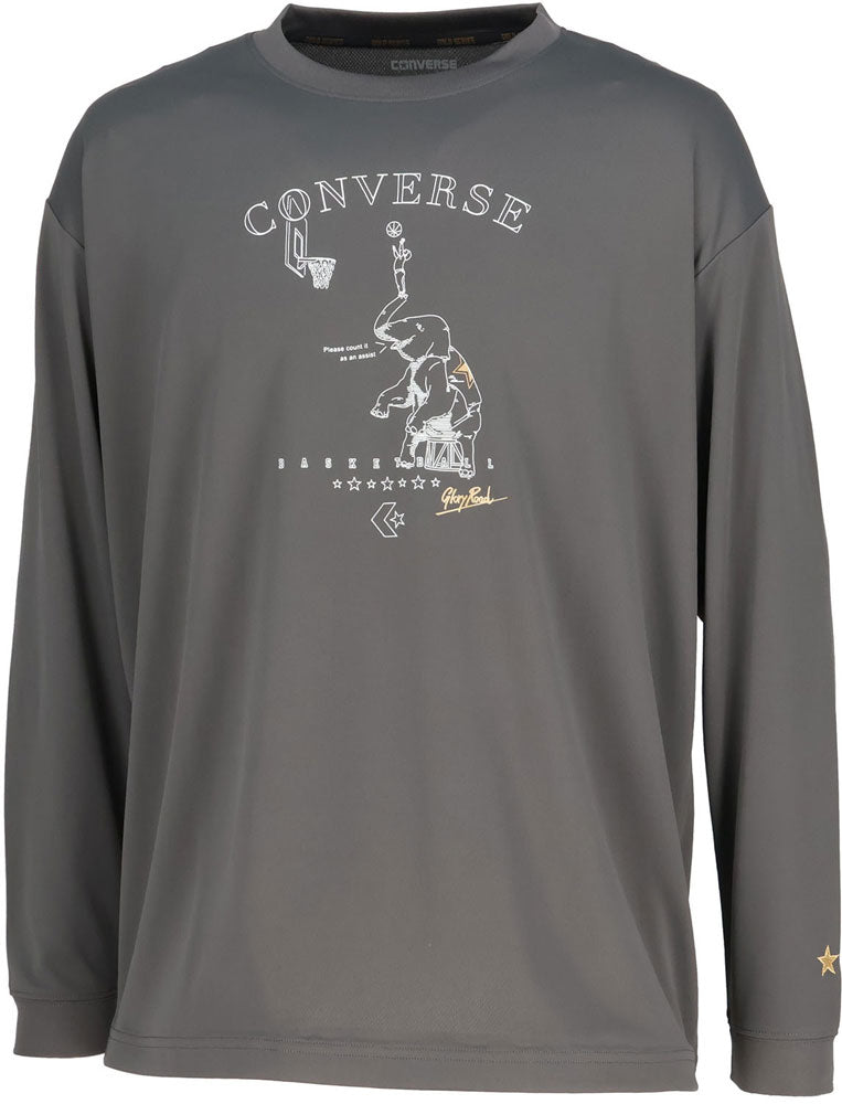 ゴールドシリーズ プリントロングスリーブシャツ メンズ 長袖Tシャツ ロンT バスケット