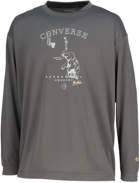 ゴールドシリーズ プリントロングスリーブシャツ メンズ 長袖Tシャツ ロンT バスケット