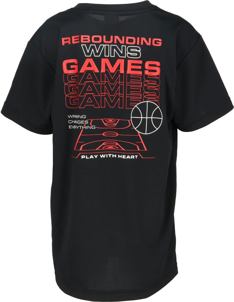 Junior printed T-shirt, basketball, short sleeve, practice, for kids