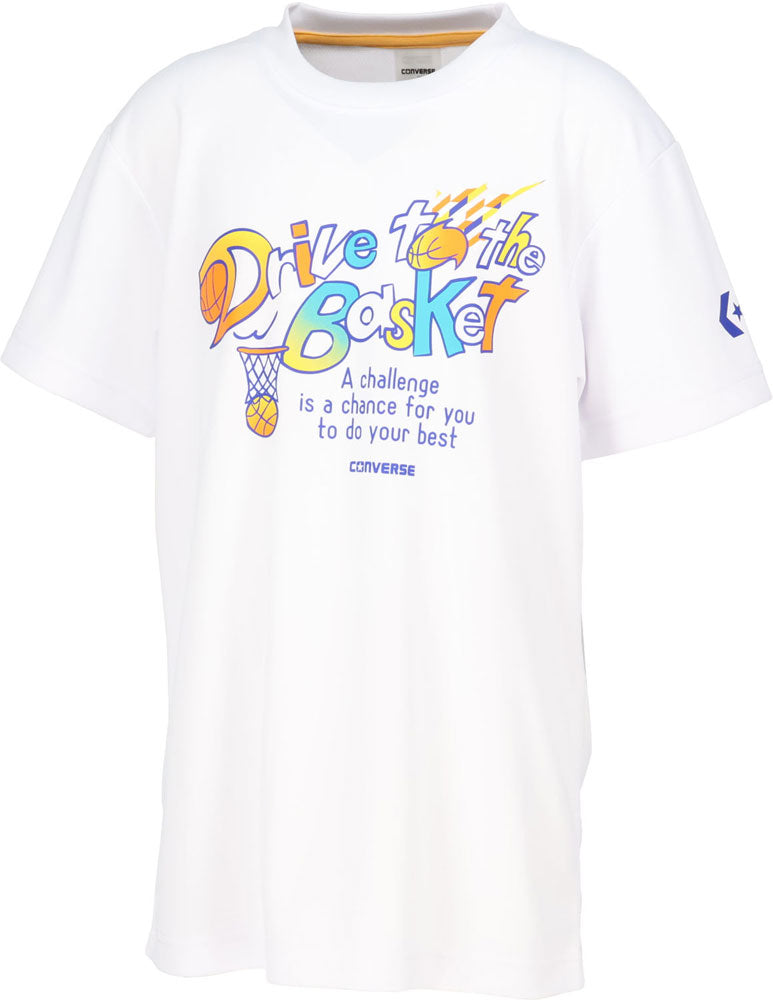 Junior printed T-shirt, basketball, short sleeve, practice, for kids