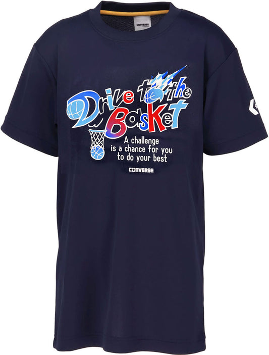 Junior printed T-shirt, basketball, short sleeve, practice, for kids