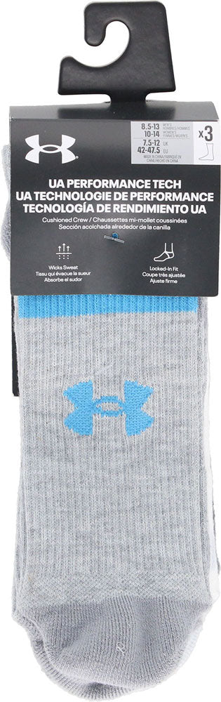 UA PERFORMANCE TECH NOVELTY CREW SOCKS (3P) U