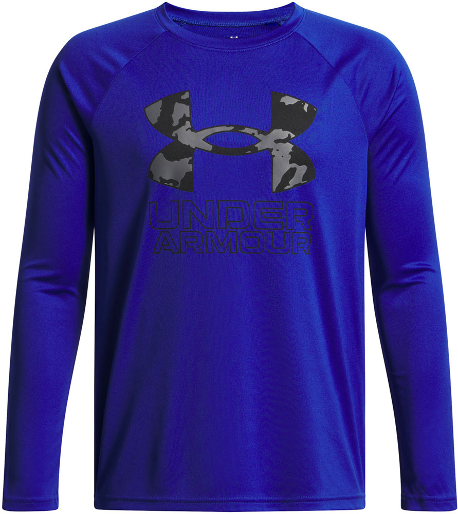 UAテック ハイブリッド プリント フィル ロングスリーブ Tシャツ ジュニア 長袖