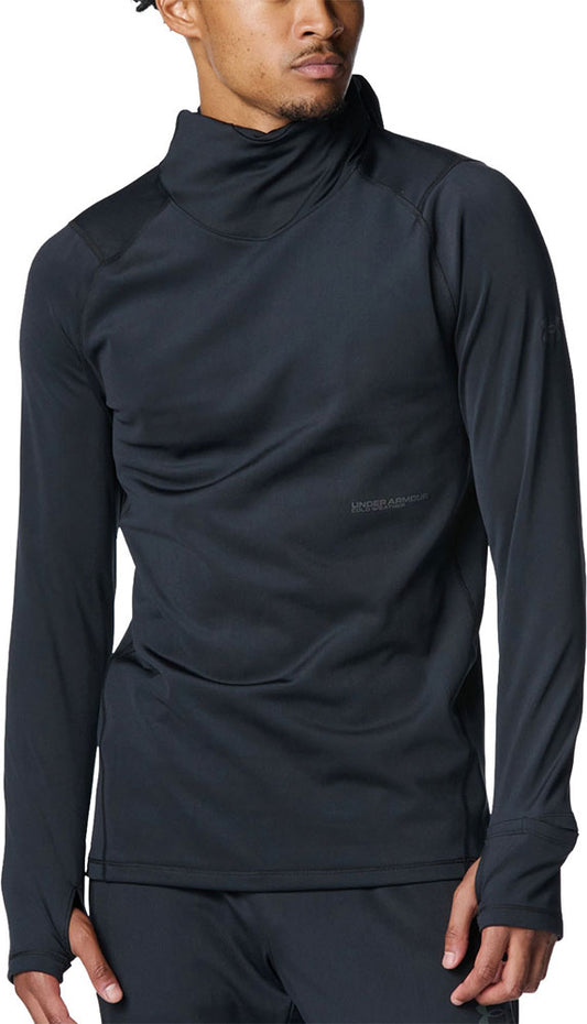 UAコールドウェザー プロ フーディー メンズ トレーニング ロングTシャツ フード付き