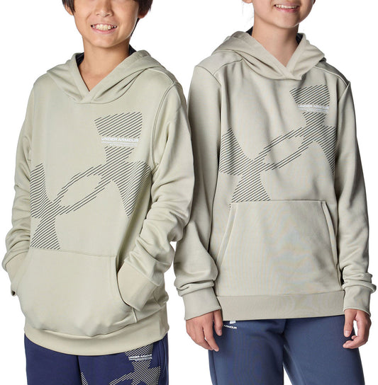 UAテックテリー スーパービッグロゴ フーディー ジュニア キッズ パーカー トレーニング