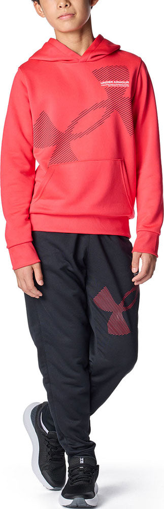 UAテックテリー スーパービッグロゴ フーディー ジュニア キッズ パーカー トレーニング