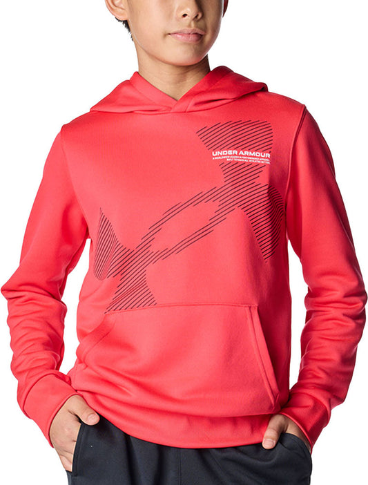 UAテックテリー スーパービッグロゴ フーディー ジュニア キッズ パーカー トレーニング