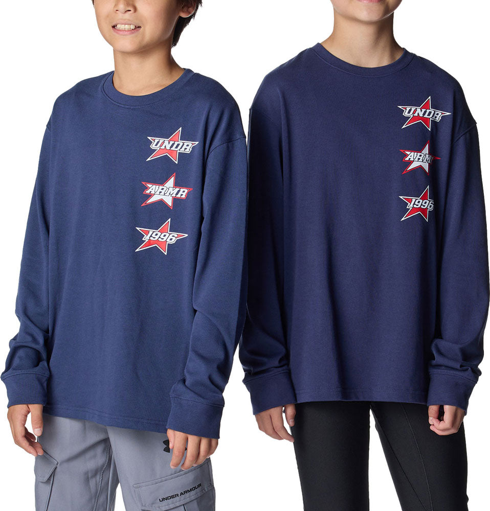 UAヘビーウエイト コットン スタックト スターズ ロングスリーブ Tシャツ ジュニア