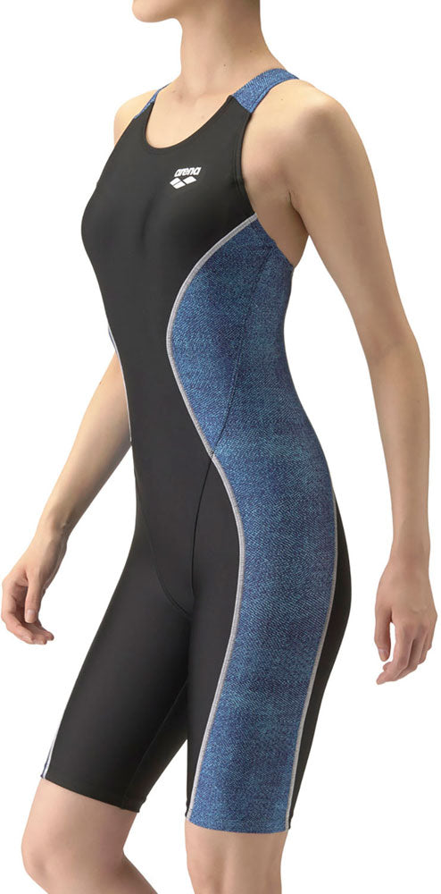 Fitness one-piece spats (open back, half leg, tight padding)