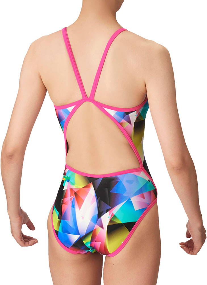 Women's competitive swimming training swimsuit, one piece, open back, for swimming practice