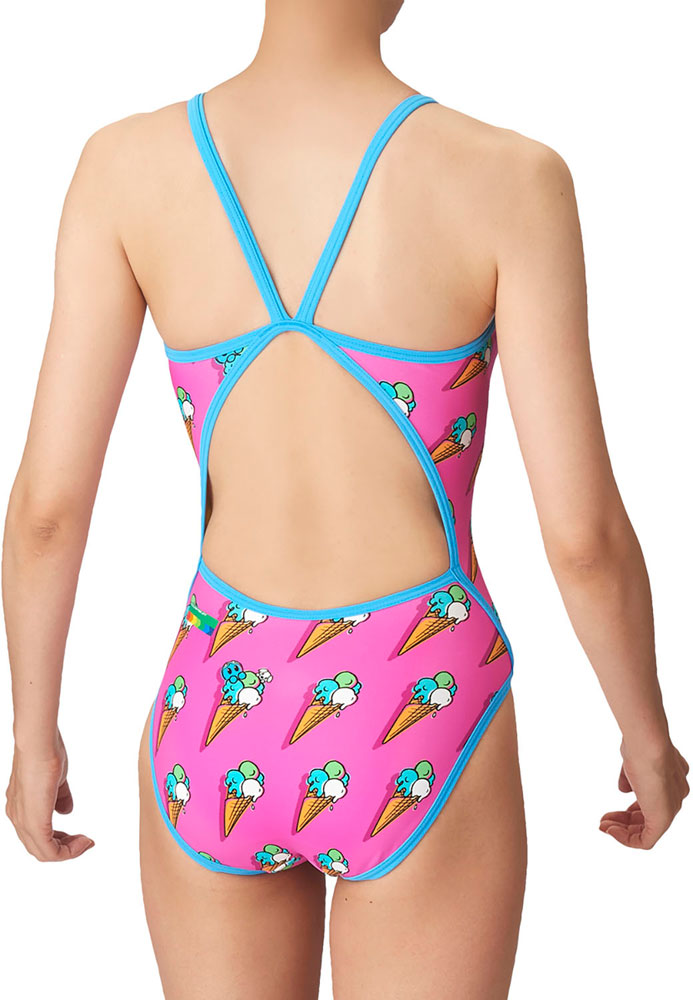 Women's competitive swimming training swimsuit, one piece, open back, for swimming practice