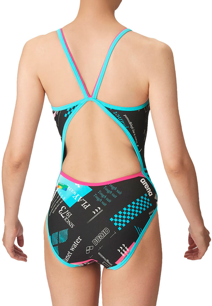 Women's competitive swimming training swimsuit, one piece, open back, for practice, swimming