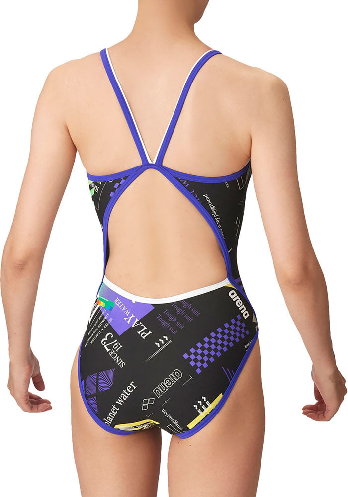 Women's competitive swimming training swimsuit, one piece, open back, for practice, swimming