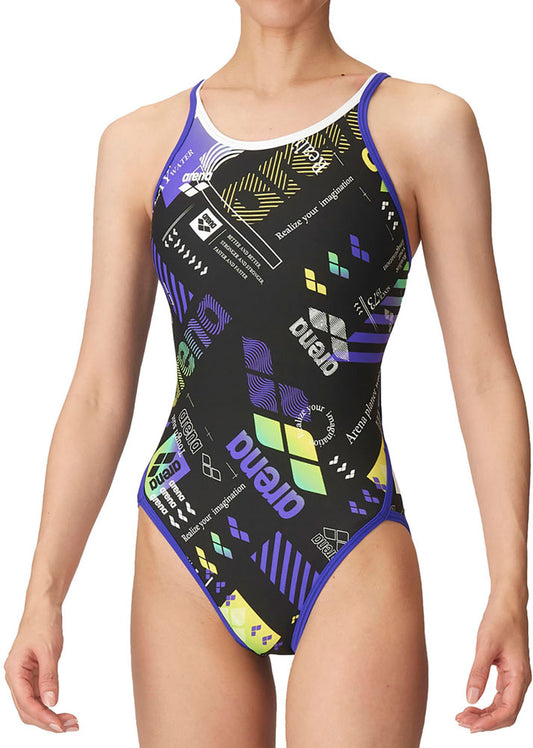 Women's competitive swimming training swimsuit, one piece, open back, for practice, swimming