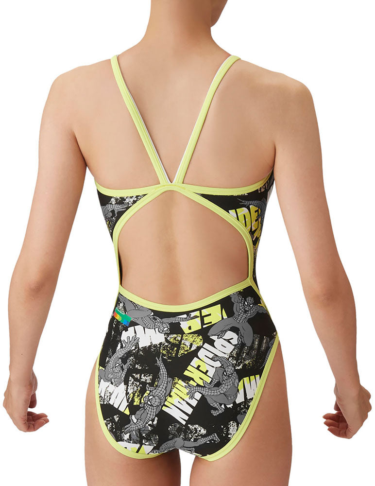 Women's One-piece Open Back Competitive Training Swimsuit, Spiderman