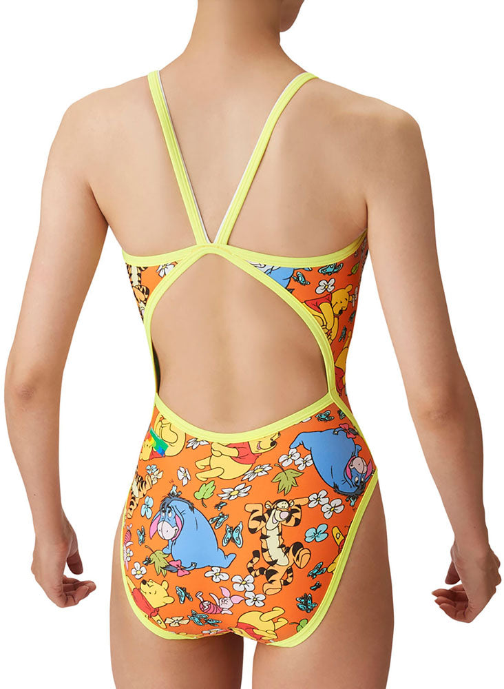 Winnie the Pooh Women's Competitive Training Swimsuit One Piece Open Back Practice