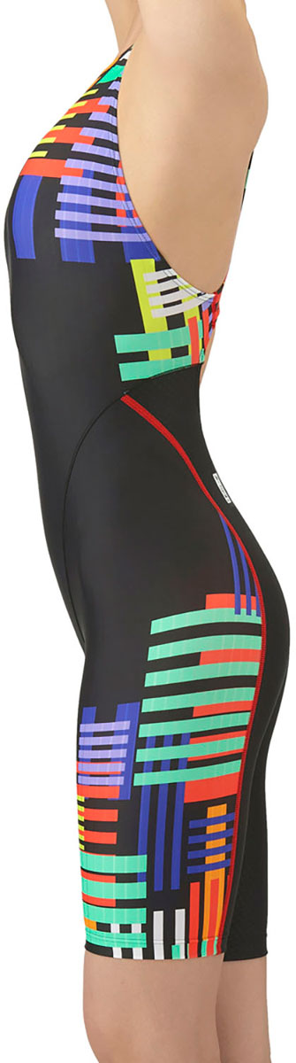 レディース 競泳水着 レーシングワンピーススパッツ オープンバック・ハーフレッグ