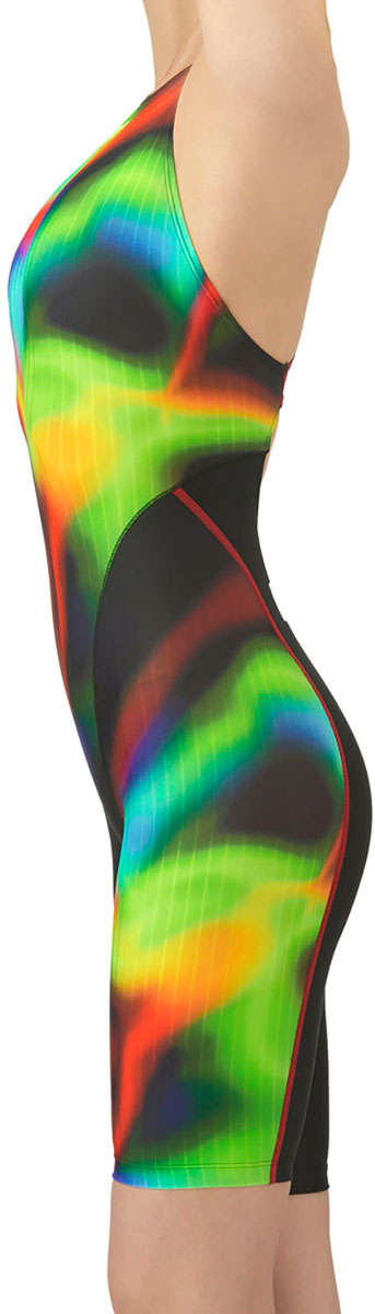 レディース 競泳水着 レーシングワンピーススパッツ オープンバック・ハーフレッグ