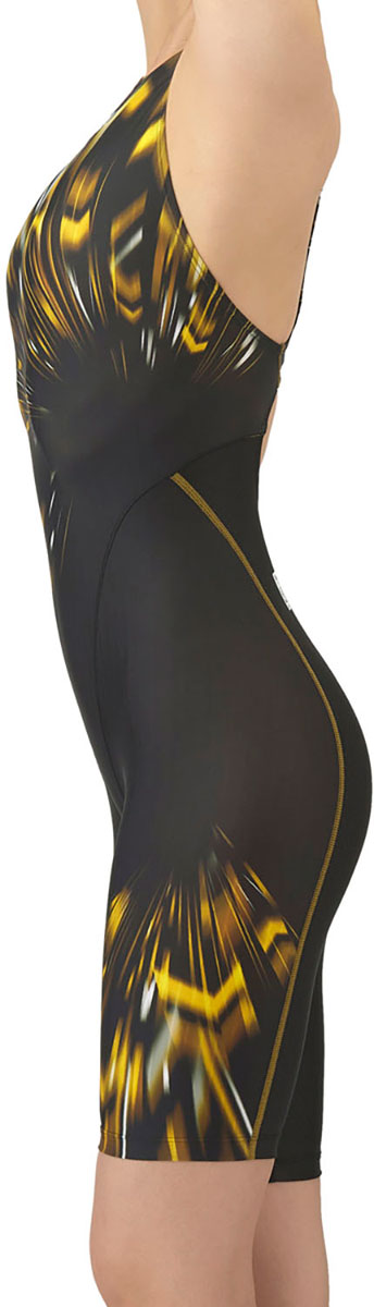 レディース 競泳水着 レーシングワンピーススパッツ オープンバック・ハーフレッグ