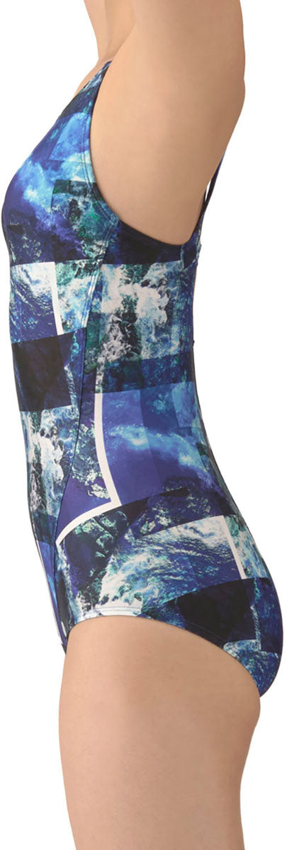 フィットネス水着 ワンピース オープンバック・ぴったりパッド