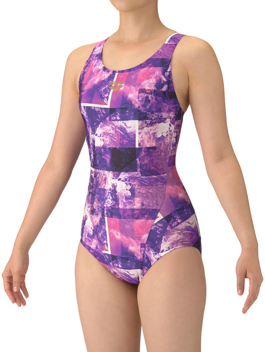 フィットネス水着 ワンピース オープンバック・ぴったりパッド