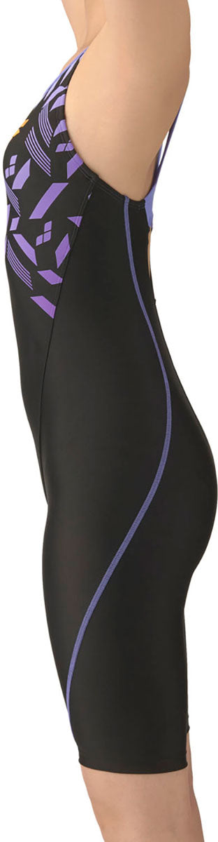 フィットネス水着 ワンピーススパッツ オープンバック・ハーフレッグ・ぴったりパッド