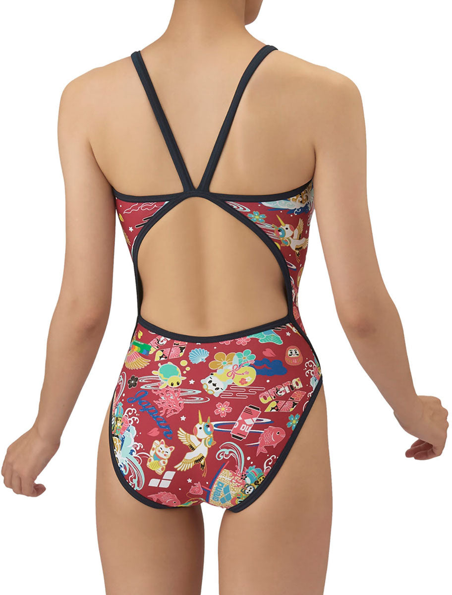 レディース 競泳トレーニング水着 ワンピース オープンバック 水泳 練習用