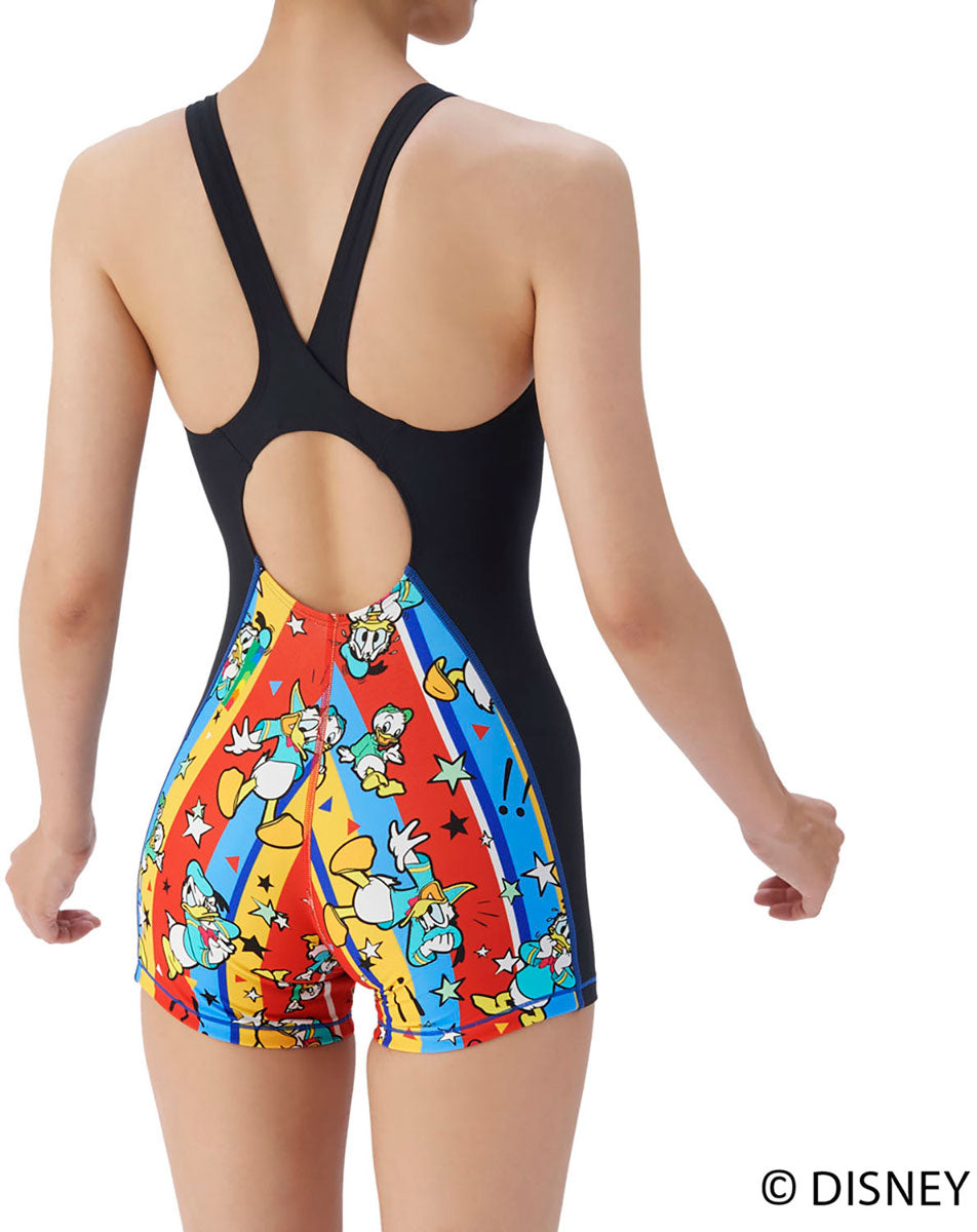 レディース 競泳トレーニング水着 ワンピーススパッツ オープンバック ミドルレッグ 練習用