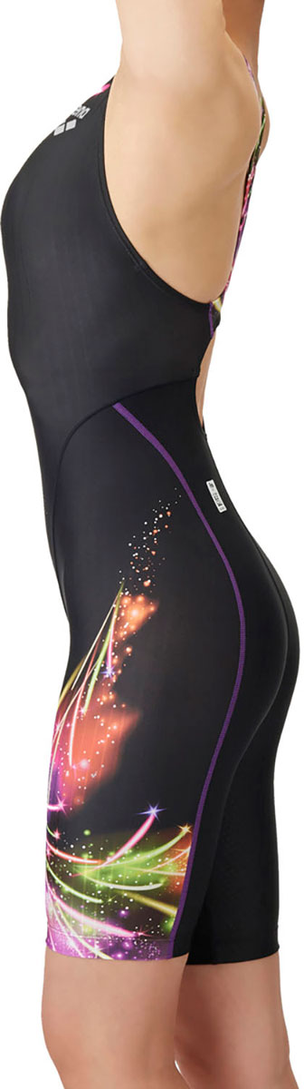 レディース 競泳水着 レーシングワンピーススパッツ オープンバック ハーフレッグ