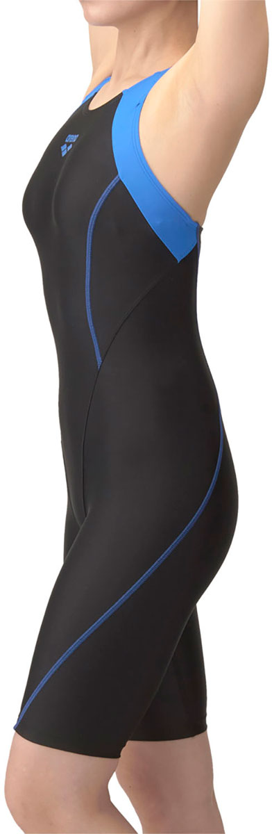 フィットネスワンピーススパッツ オープンバック ハーフレッグ ひっかけパッド