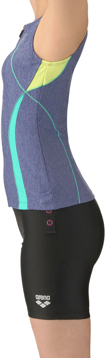 レディース フィットネス水着 セパレーツ カバーバック・ミドルレッグ・差し込みパッド