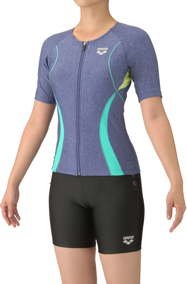 フィットネス水着 セパレーツ カバーバック・ミドルレッグ・差し込みパッド