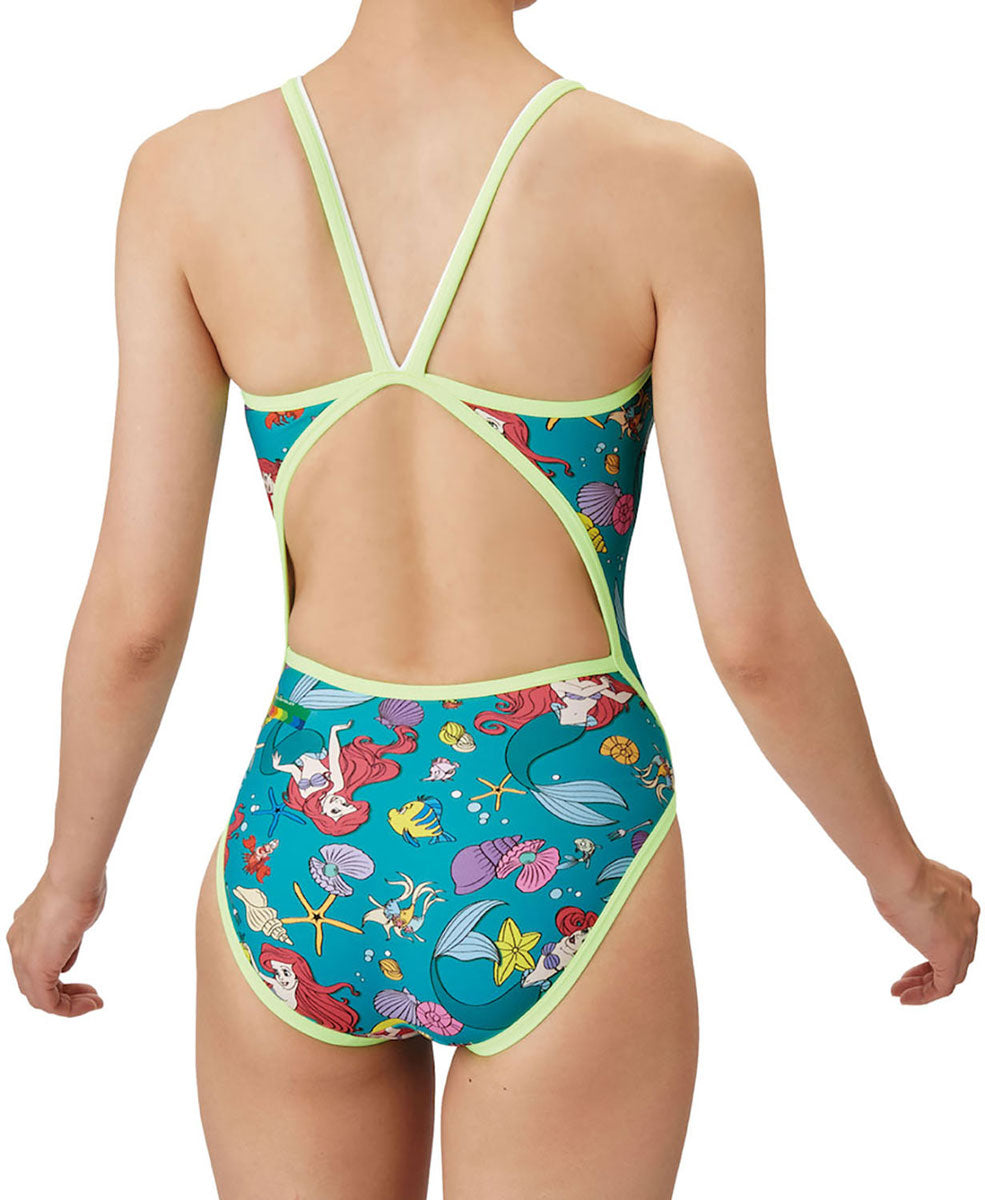 レディース ディズニー 競泳トレーニング水着 ワンピース オープンバック 練習用