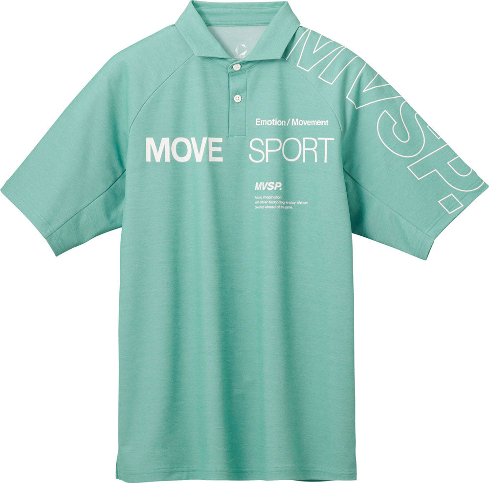 SUNSCREENミニ鹿の子 ラグランスリーブポロシャツ