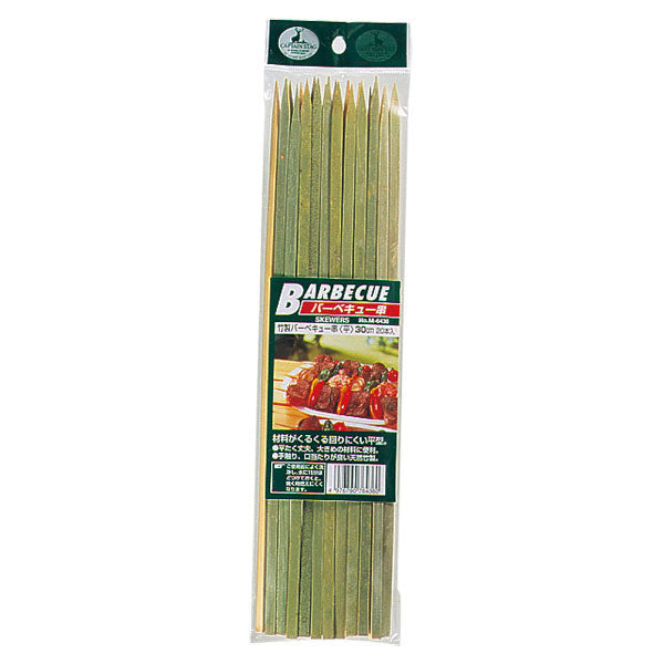 Bamboo BBQ skewers, flat, 30cm, pack of 20 [M-6436]