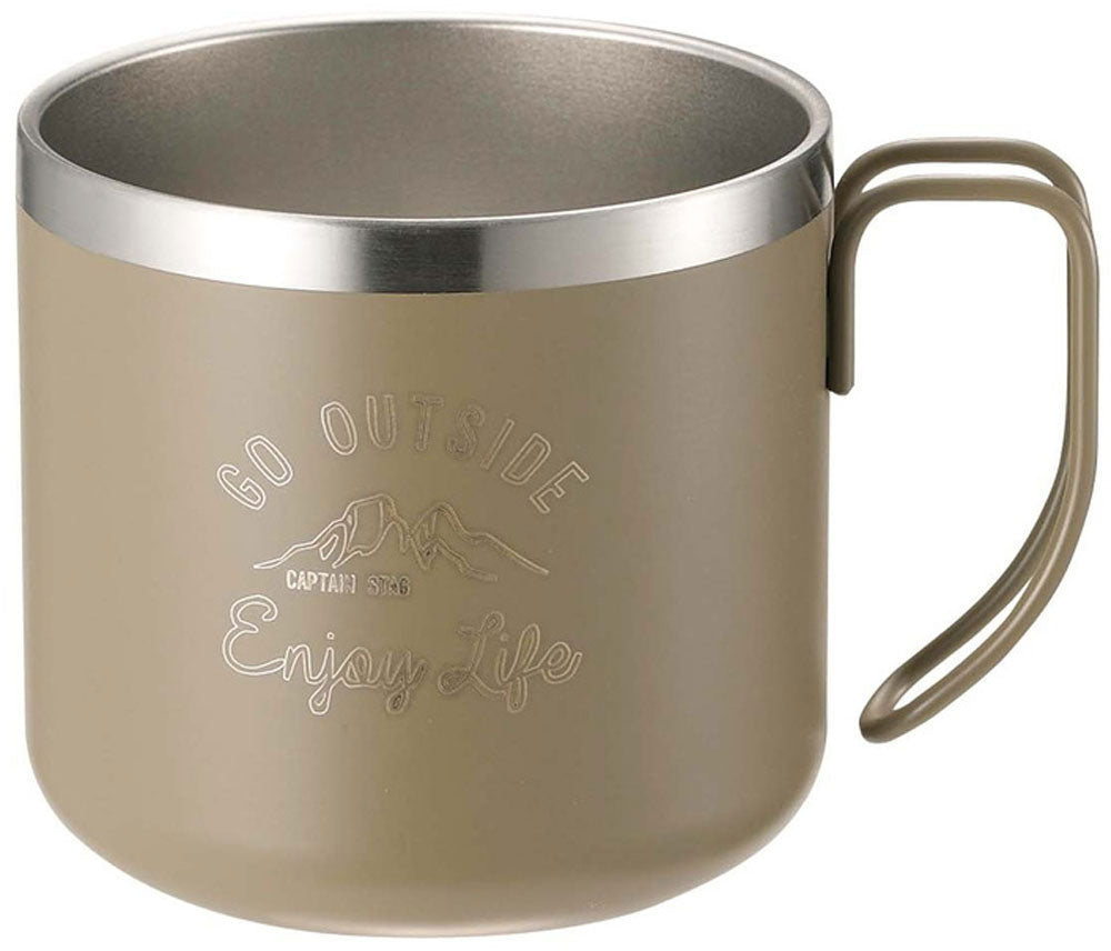 ダブルステンレスマグカップ350(カーキ)