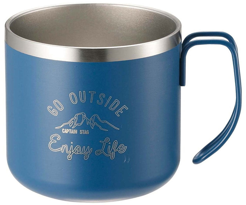 ダブルステンレスマグカップ350(ブルー