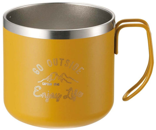 ダブルステンレスマグカップ350(イエロー