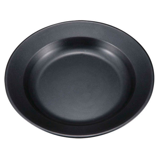 Blue-black coated round curry plate